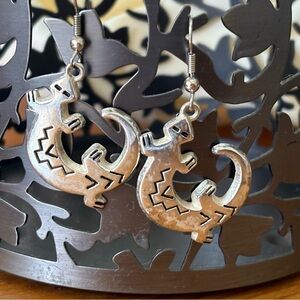 Charming Silver Gecko Earrings
